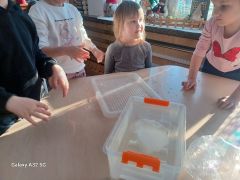 kącik badawczy -	„Co pływa? Co tonie?”- zabawy badawcze